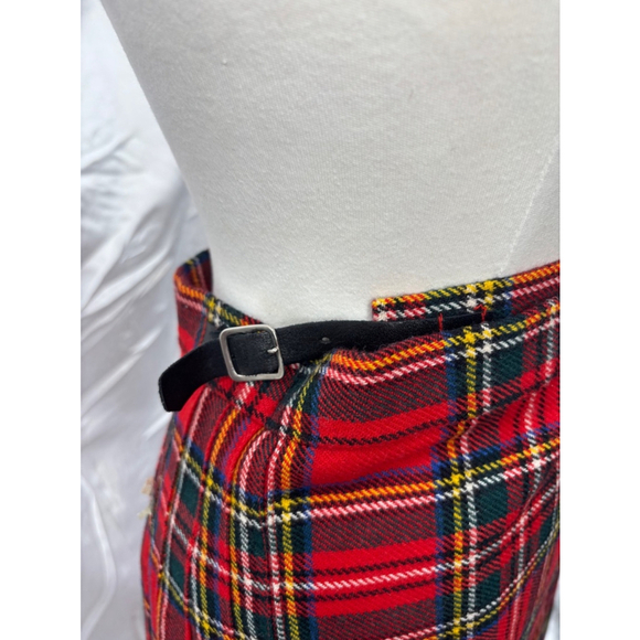 Women's vintage Pitlochry Knitwear Skirt Red Plaid - Picture 4 of 12